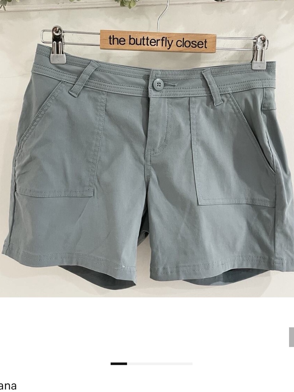 prAna Blue Olivia 5" inseam Stretch Zion performance woven Fabric Shorts Size 4